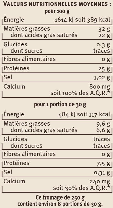 U Gruyere IGP au lait cru 32% de MG, 250g packshot