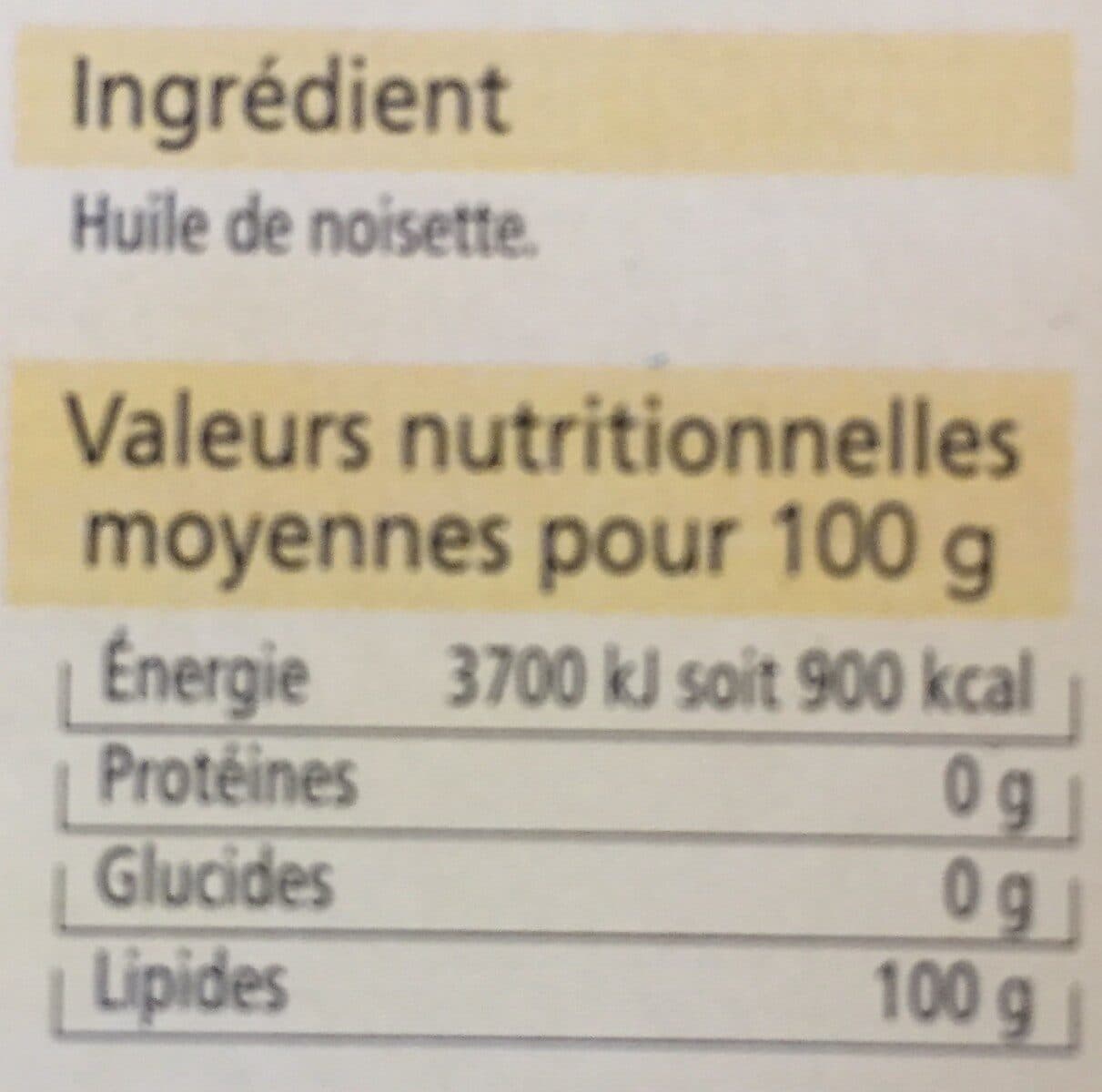 Open Food Facts Huile Arom Noisette Les Sav U 25CL packshot