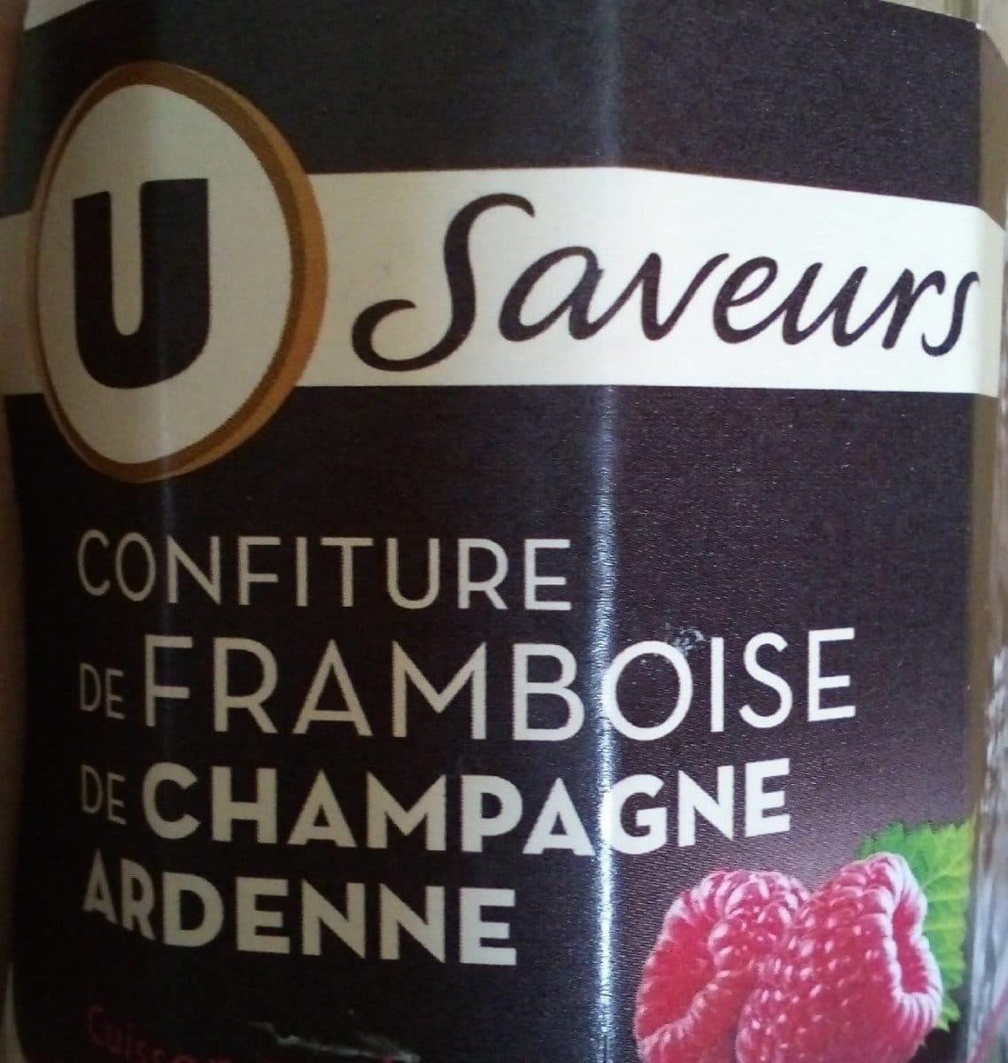 U Confiture de framboises de Champagne Ardenne packshot