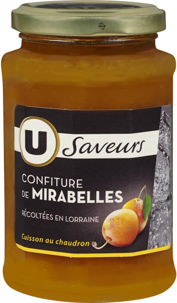 U Confiture de mirabelles récoltées en Lorraine , pot de 315g packshot