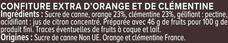 U Confiture de clémentine et d'orange récoltées en Corse pot de 315g packshot