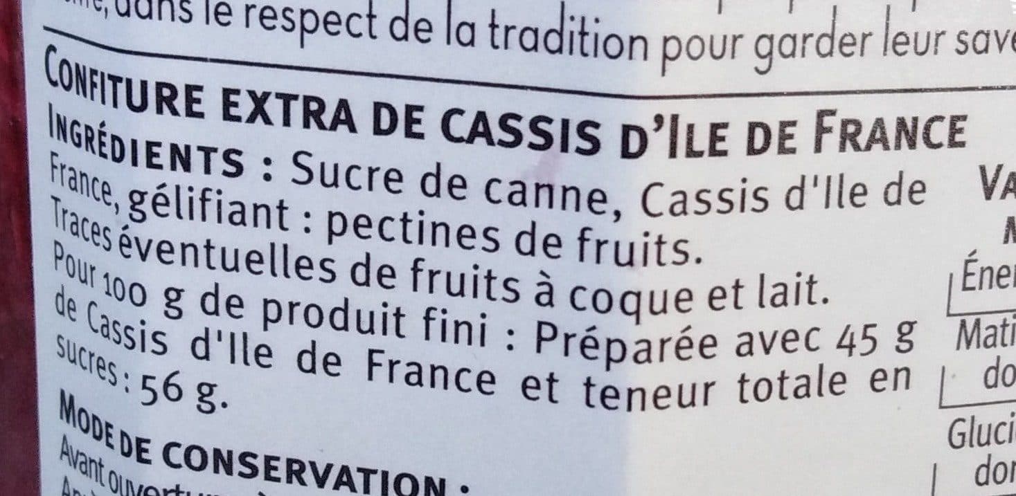 U Confitures de cassis d'Ile de France packshot