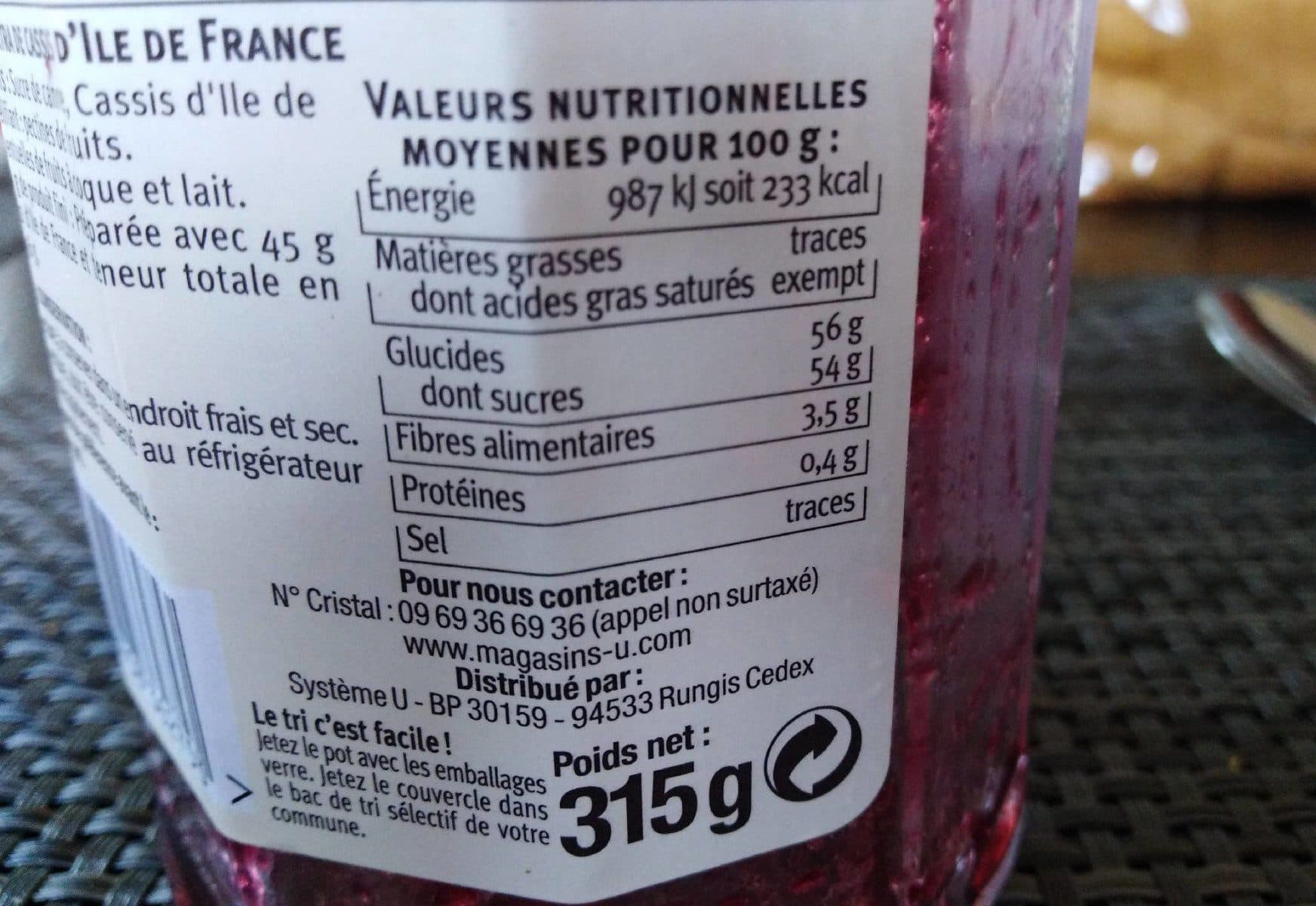 U Confitures de cassis d'Ile de France packshot