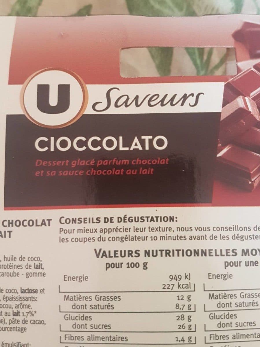 U Coupes Glacées Cioccolato U Saveurs, 2x180ml packshot