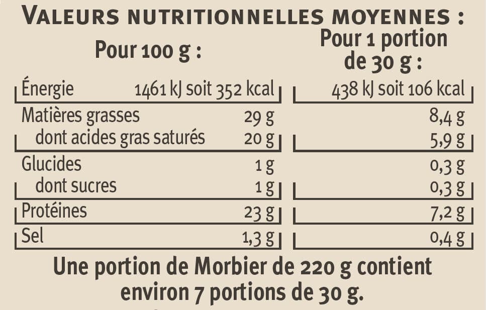 U Morbier au lait cru 29%MG, 220g packshot