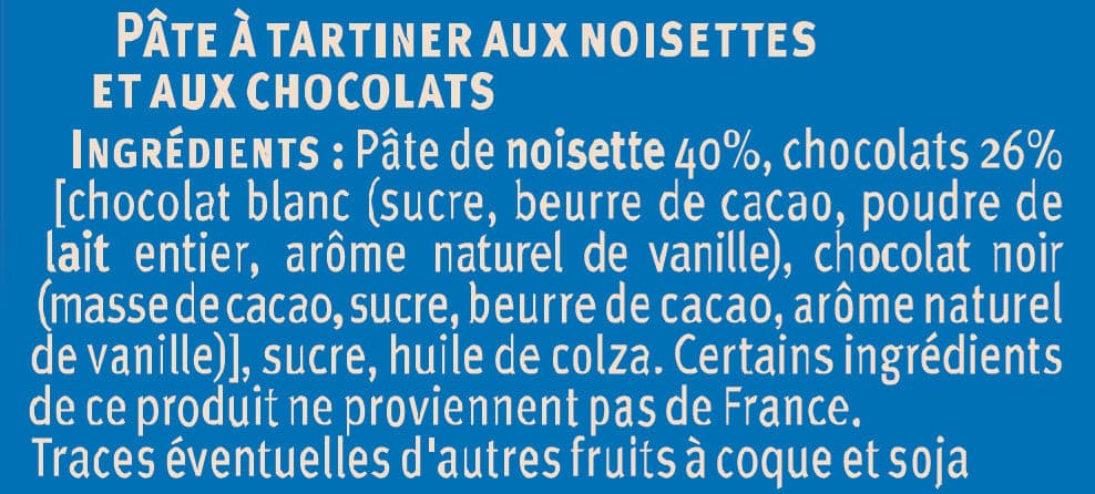 U Pate à tartiner choco noisettes packshot