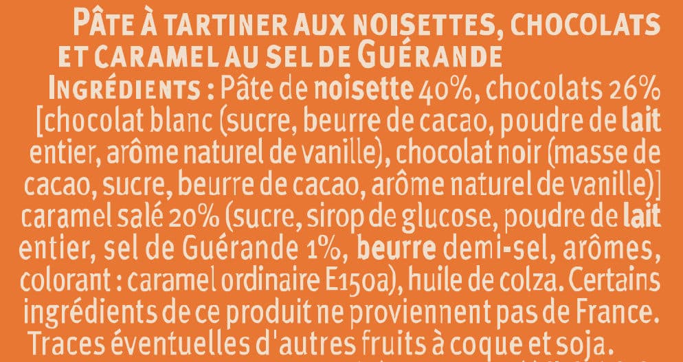U Pate tartiner chocolat/noisette/caramel au sel Guérande packshot