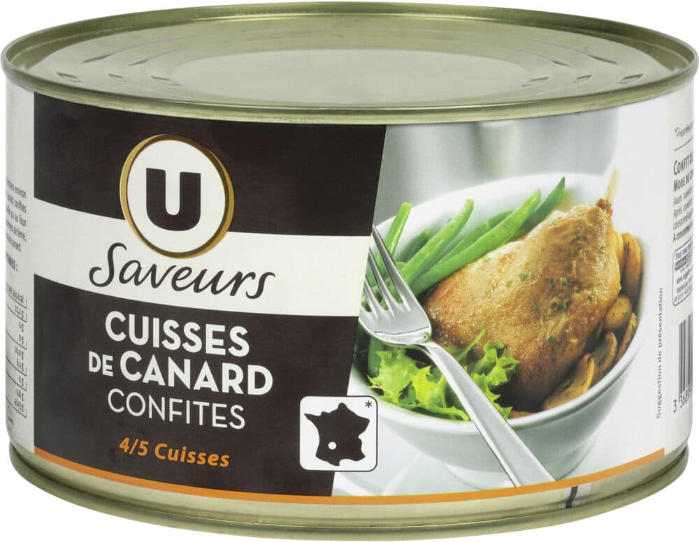 U Confit canard 4/5 cuisses tambourin SAVEURS packshot