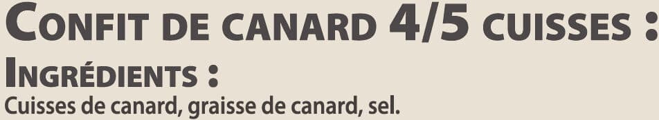 U Confit canard 4/5 cuisses tambourin SAVEURS packshot