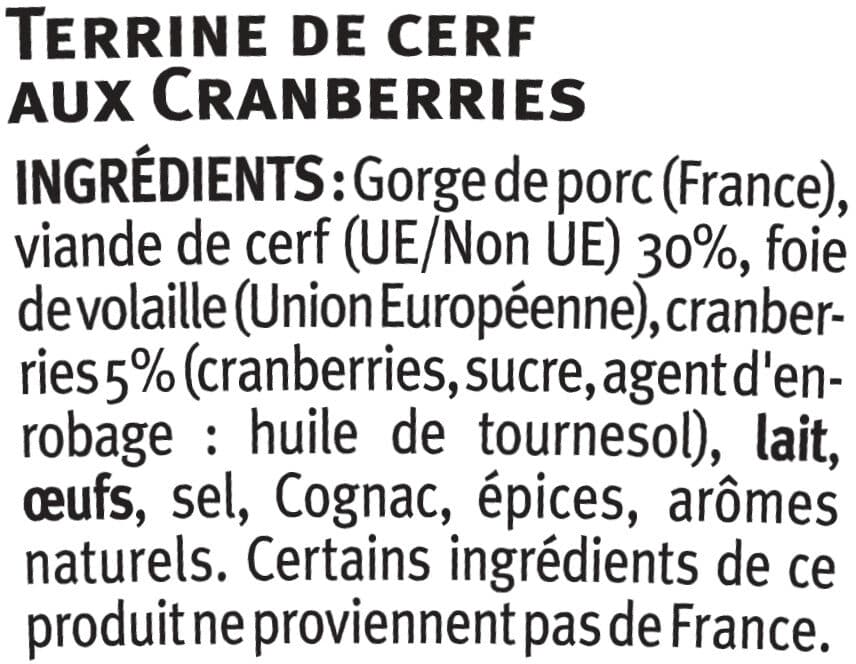 U Terrine de cerf aux cranberries packshot