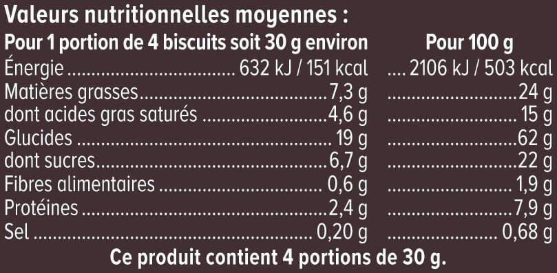 U Biscuits Sablés saveur rhum raisins paquet de 120g packshot