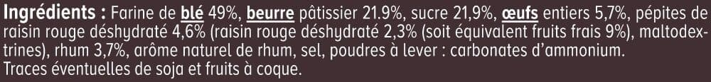 U Biscuits Sablés saveur rhum raisins paquet de 120g packshot