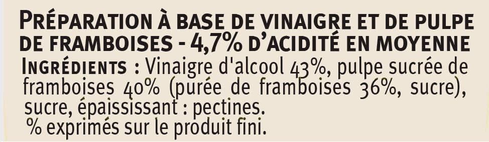 U Préparation à base de vinaigre et de pulpe de framboise packshot