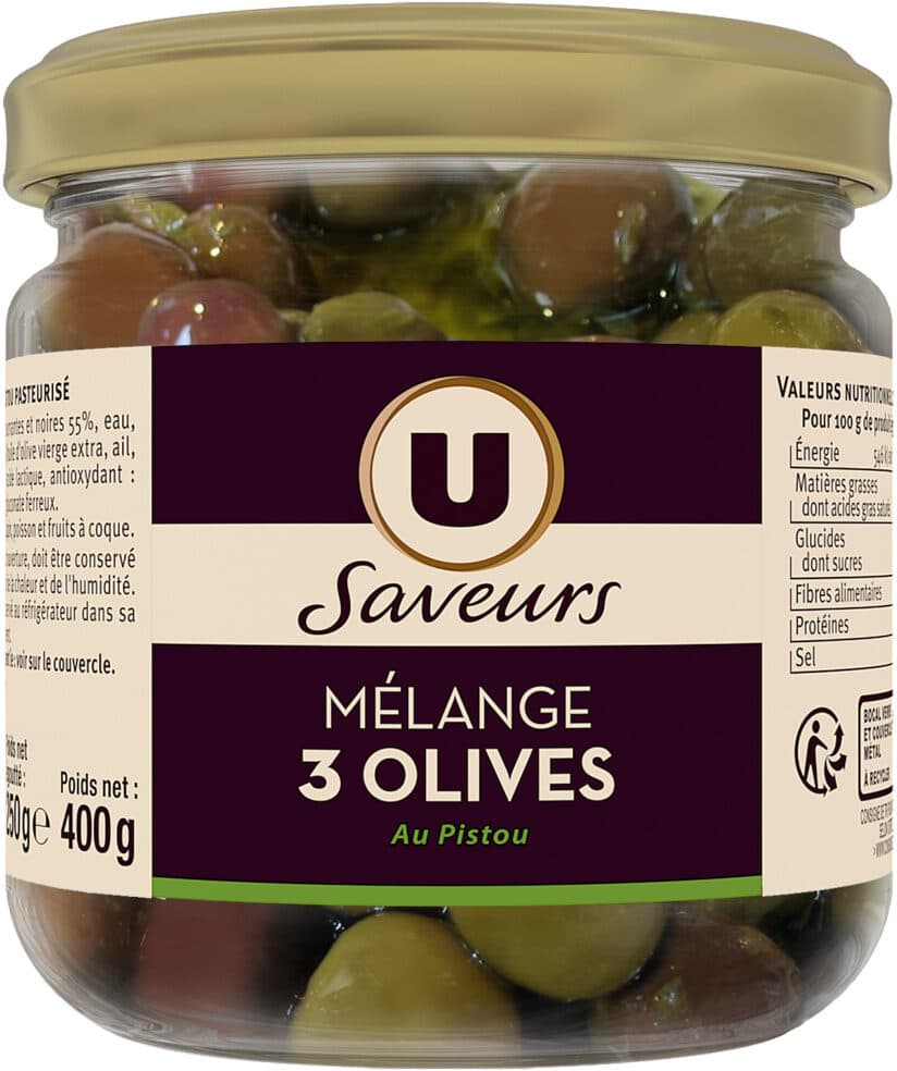 U Mélange 3 olives au pistou packshot