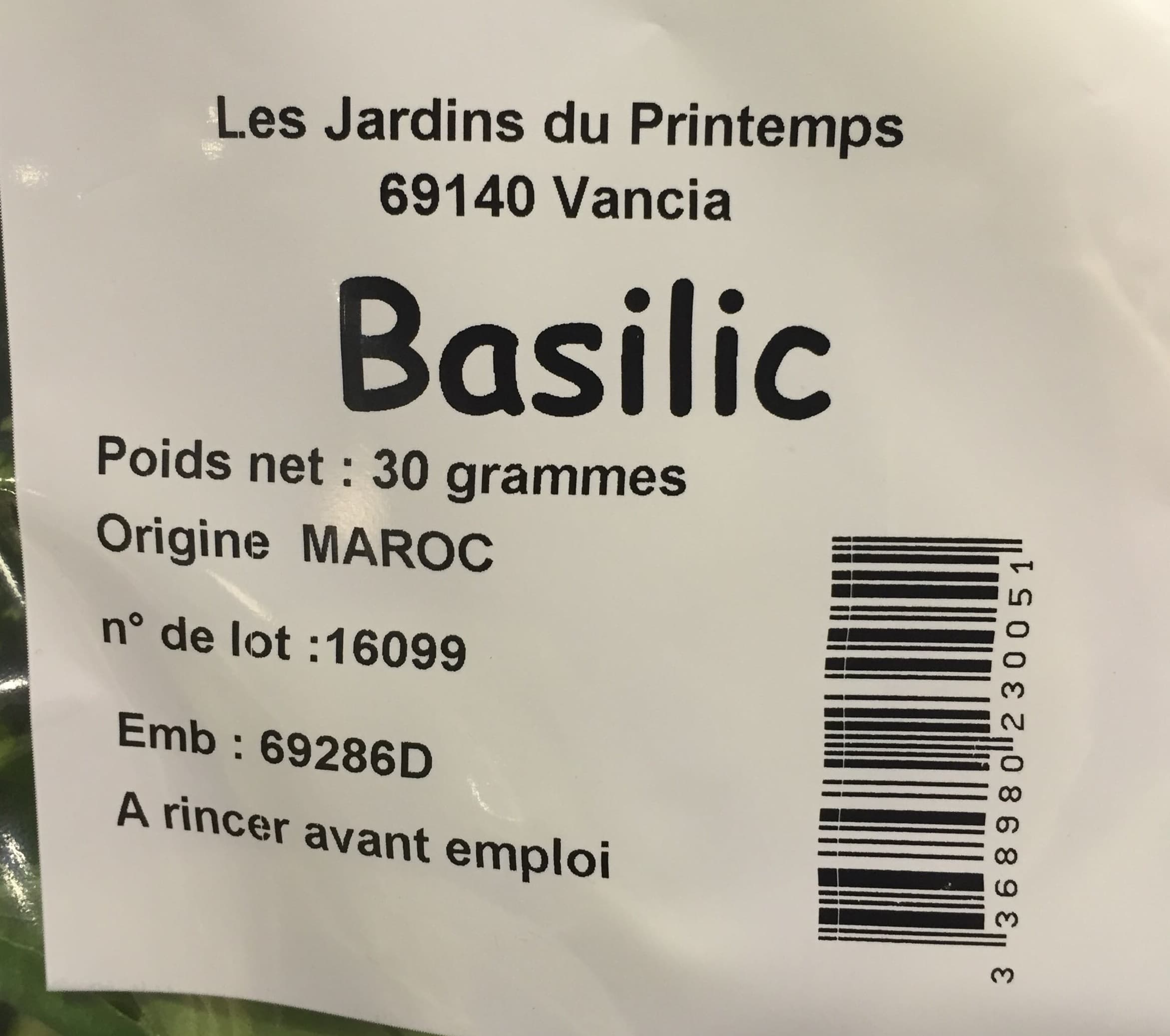Les Jardins du Printemps Basilic packshot