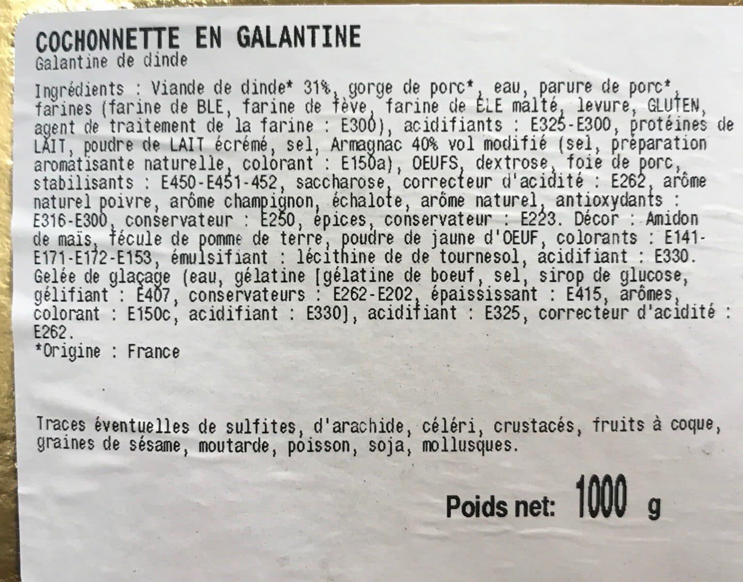 Sans marque Cochonette en galantine packshot