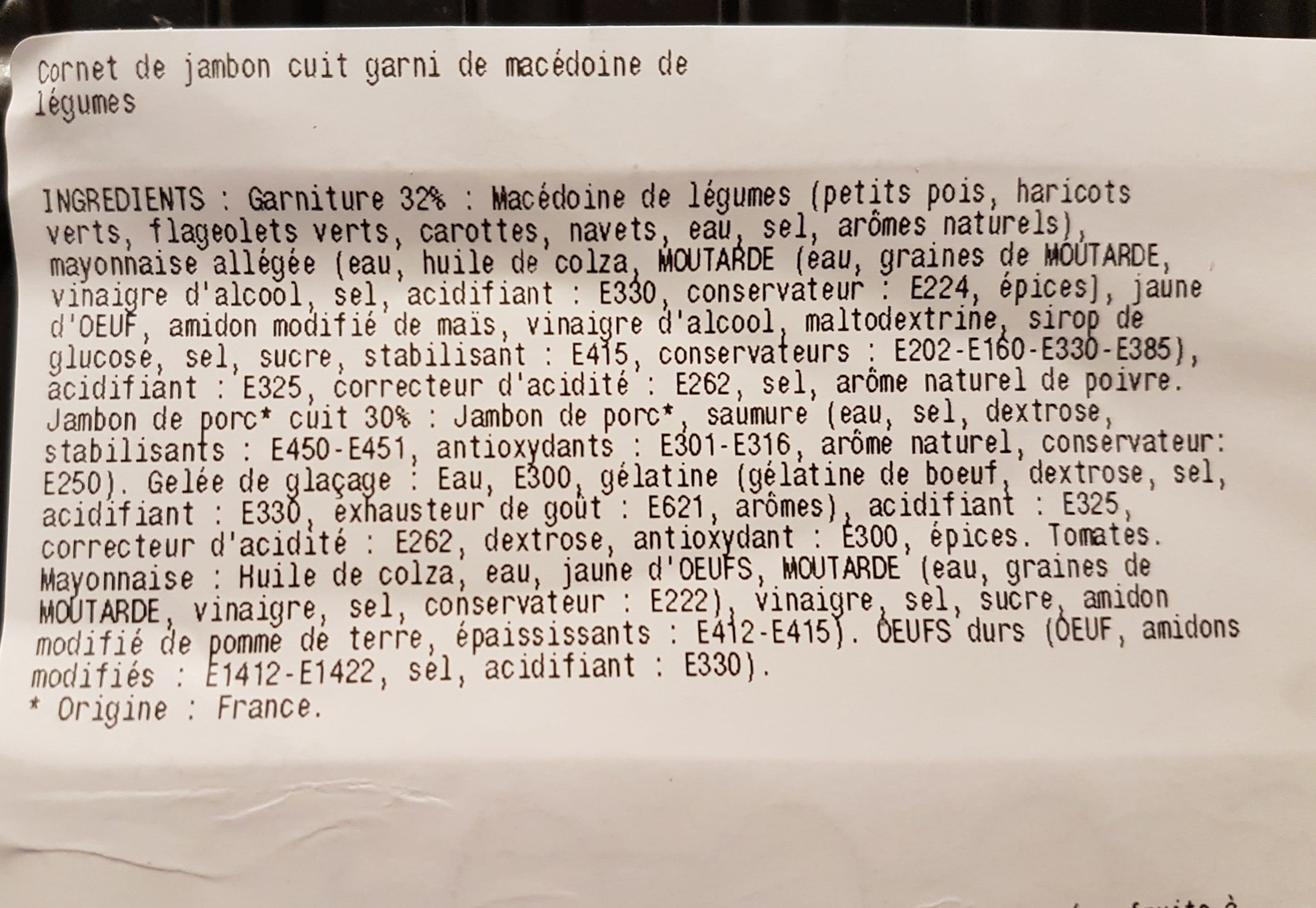 TLC Cornet de jambon macédoine packshot