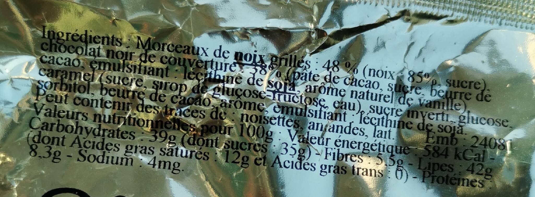 Le Pèlerin Des Saveurs Barre chocolatée aux noix packshot