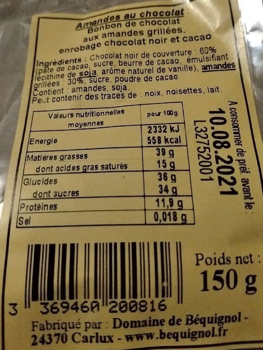 Open Food Facts Chocolat aux amandes packshot