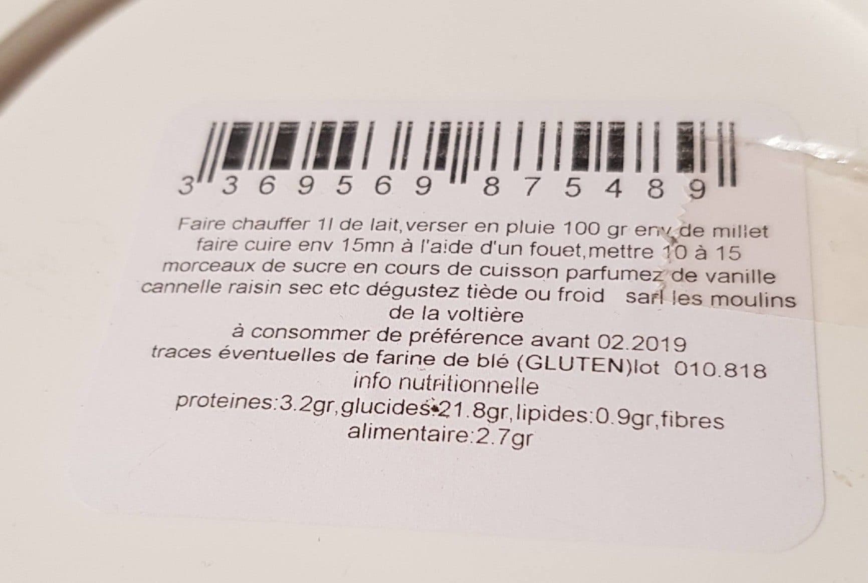 Open Food Facts Semoule de millet packshot