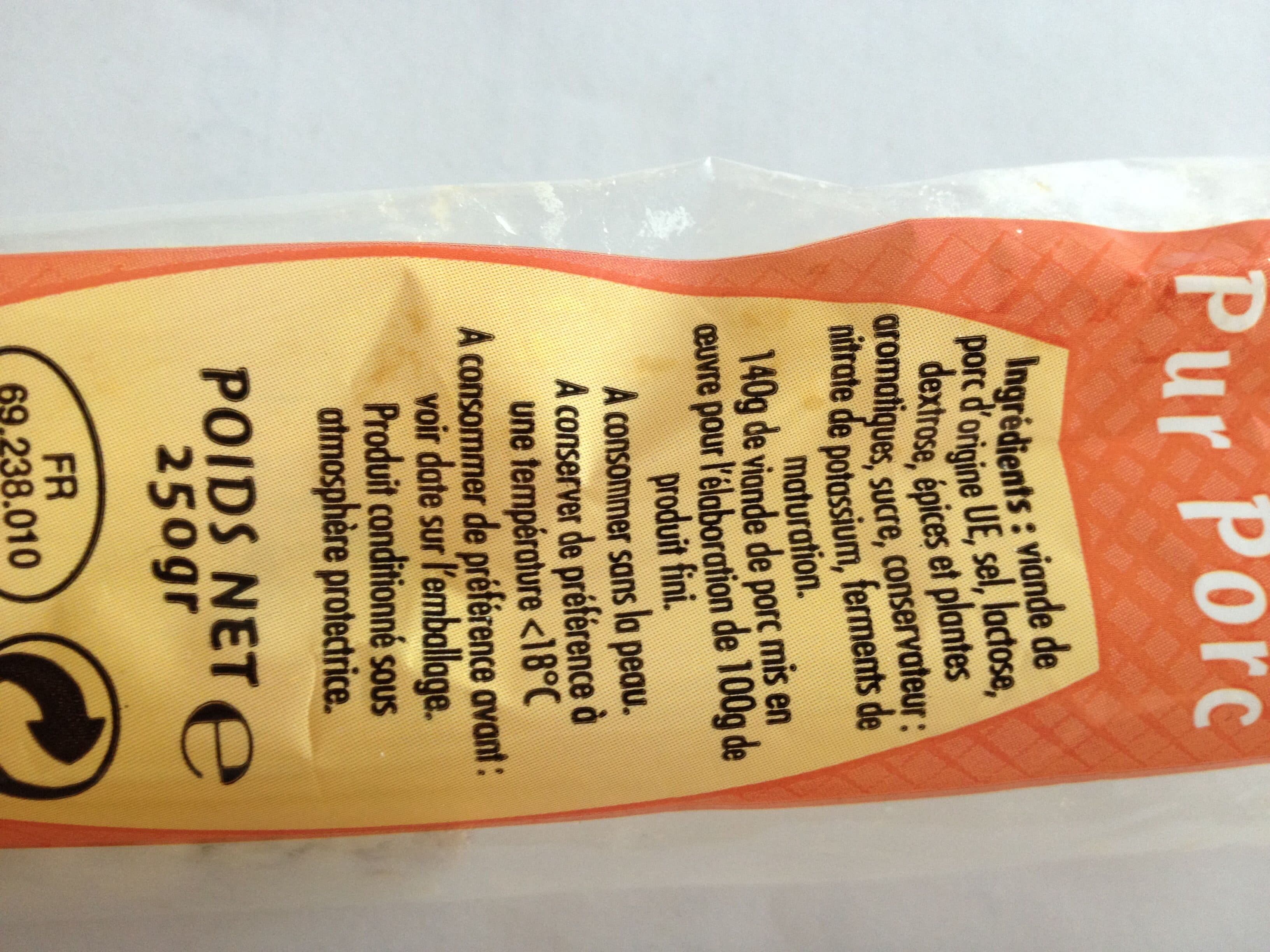 France salaisons Saucisse sèche droite packshot