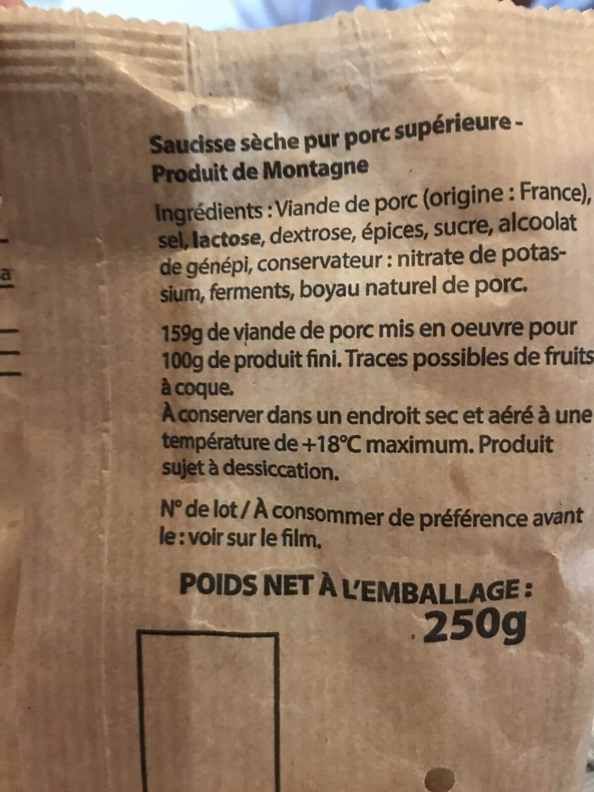 Maison Colombo Saucisse Seche Courbe Montagne 250g Maison Colombo packshot