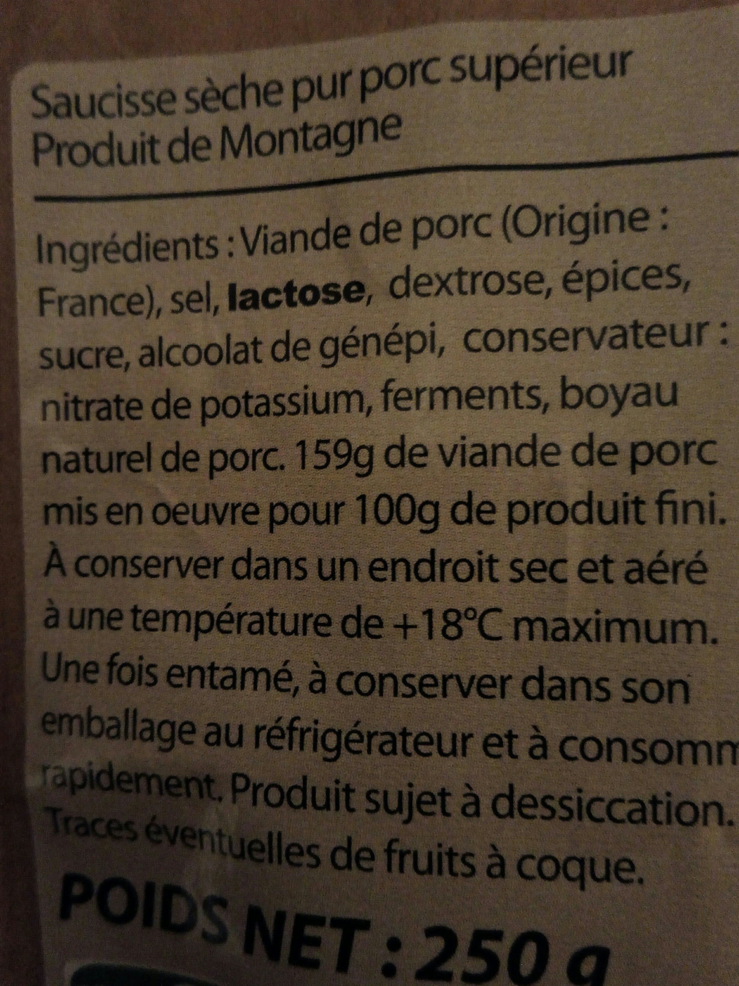 Montagne Saucisse sèche de montagne packshot