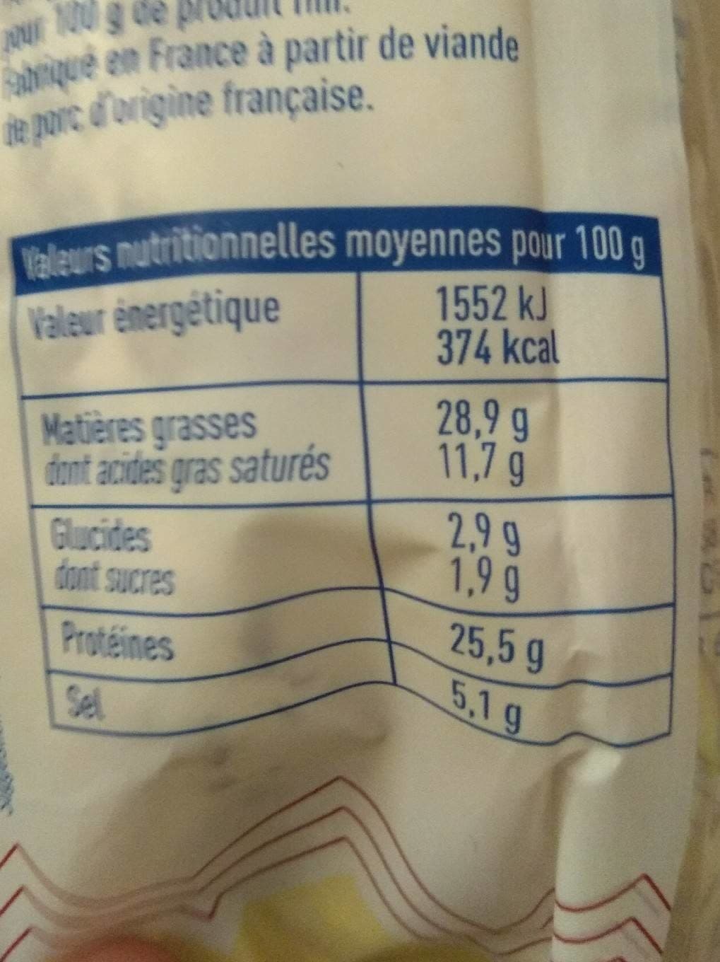 Le Porc Français Saucisson sec au vin de Chablis packshot