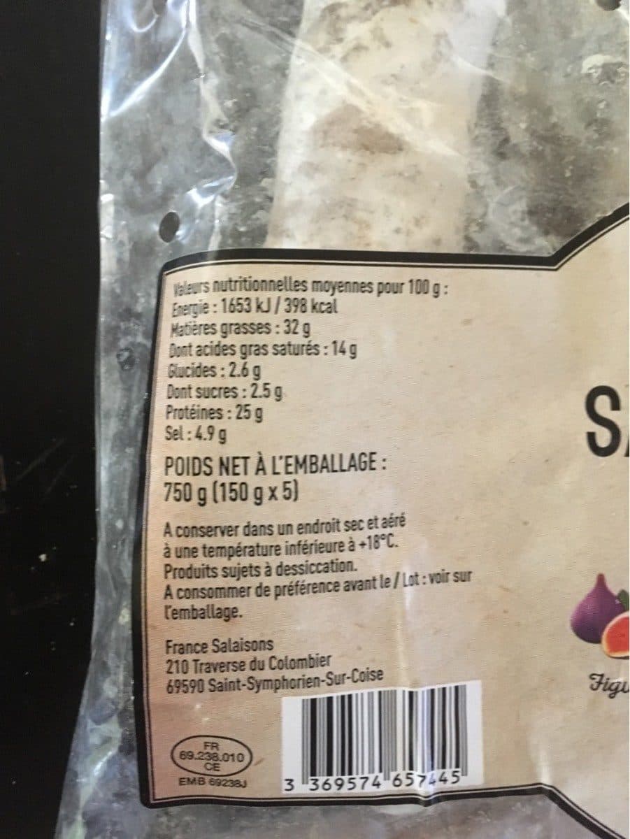 Open Food Facts Saucisson sec packshot