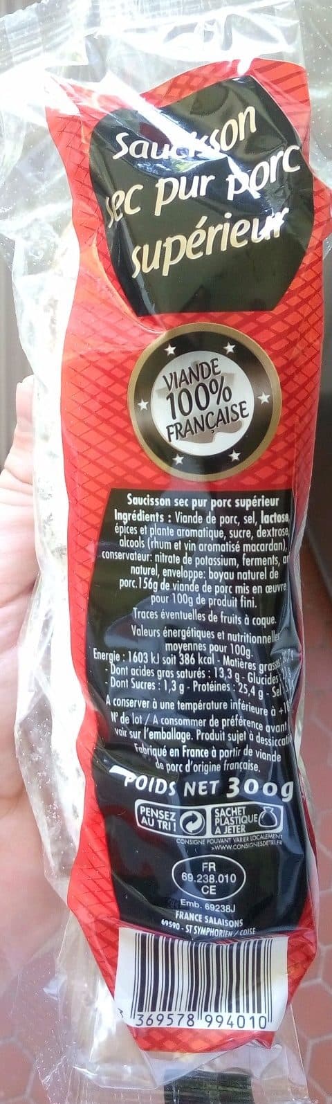 France Salaisons Saucisson sec pur porc supérieur packshot