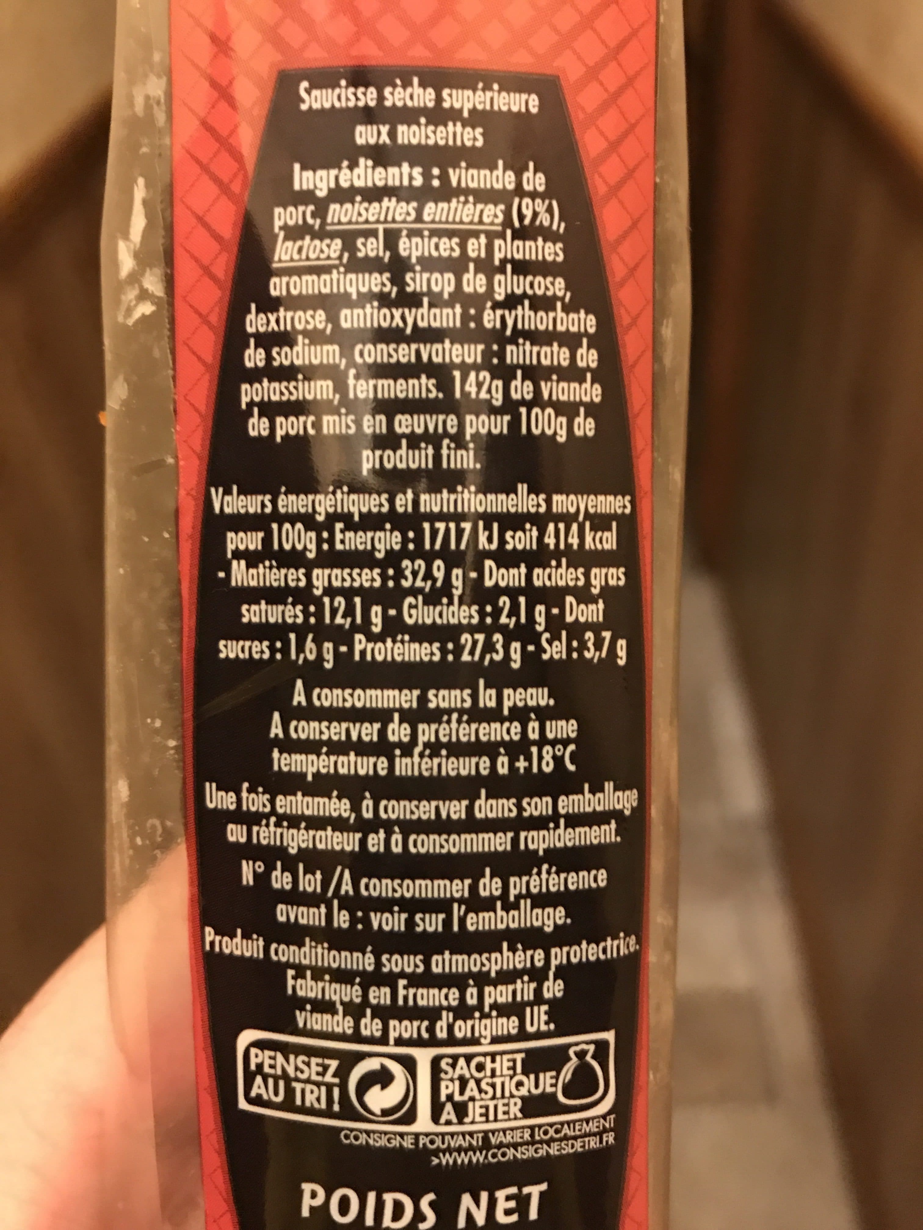 france salaisons Saucisse seche droite packshot