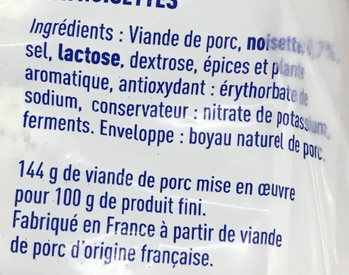 Sans marque Saucisson Sec aux Noisettes packshot
