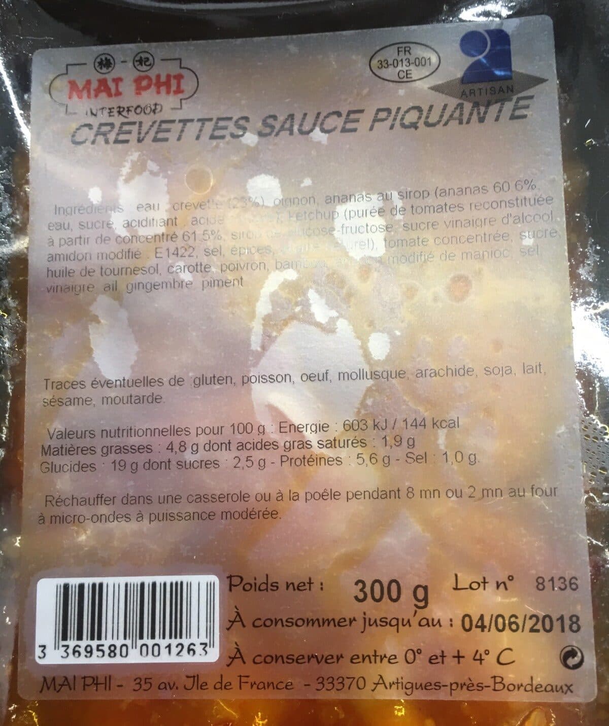 Open Food Facts Crevette sauce piquante packshot