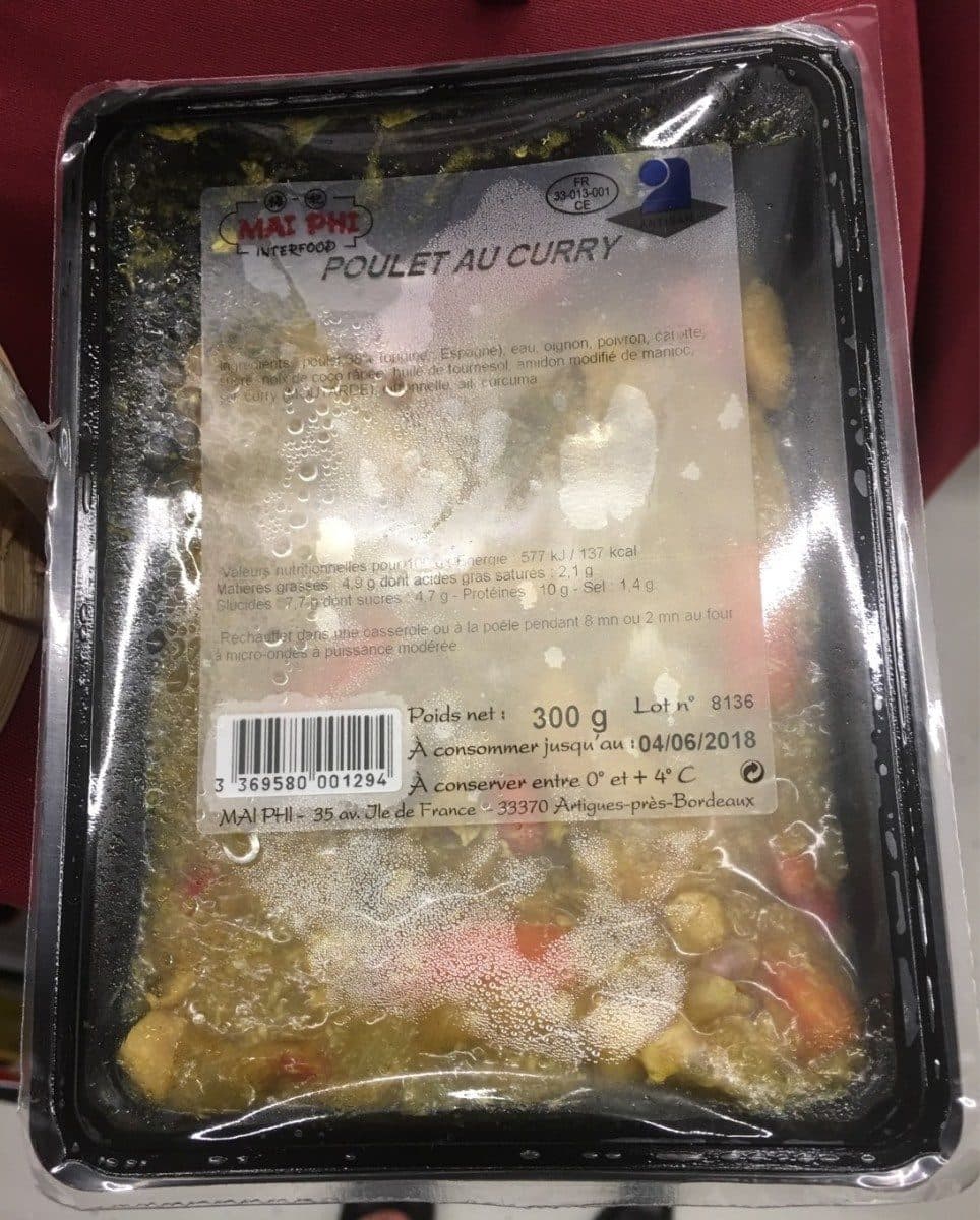 Open Food Facts Poulet au curry packshot