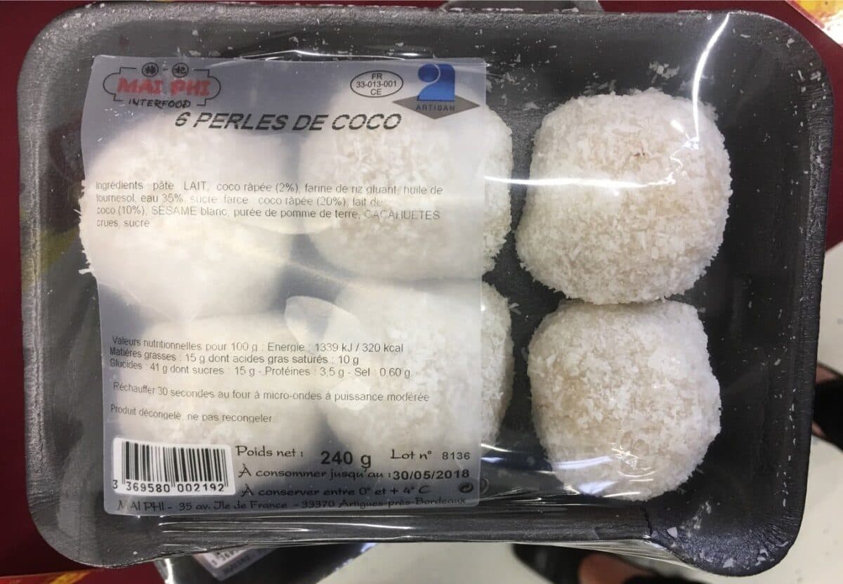 Open Food Facts Perles de coco aux cacahuètes packshot