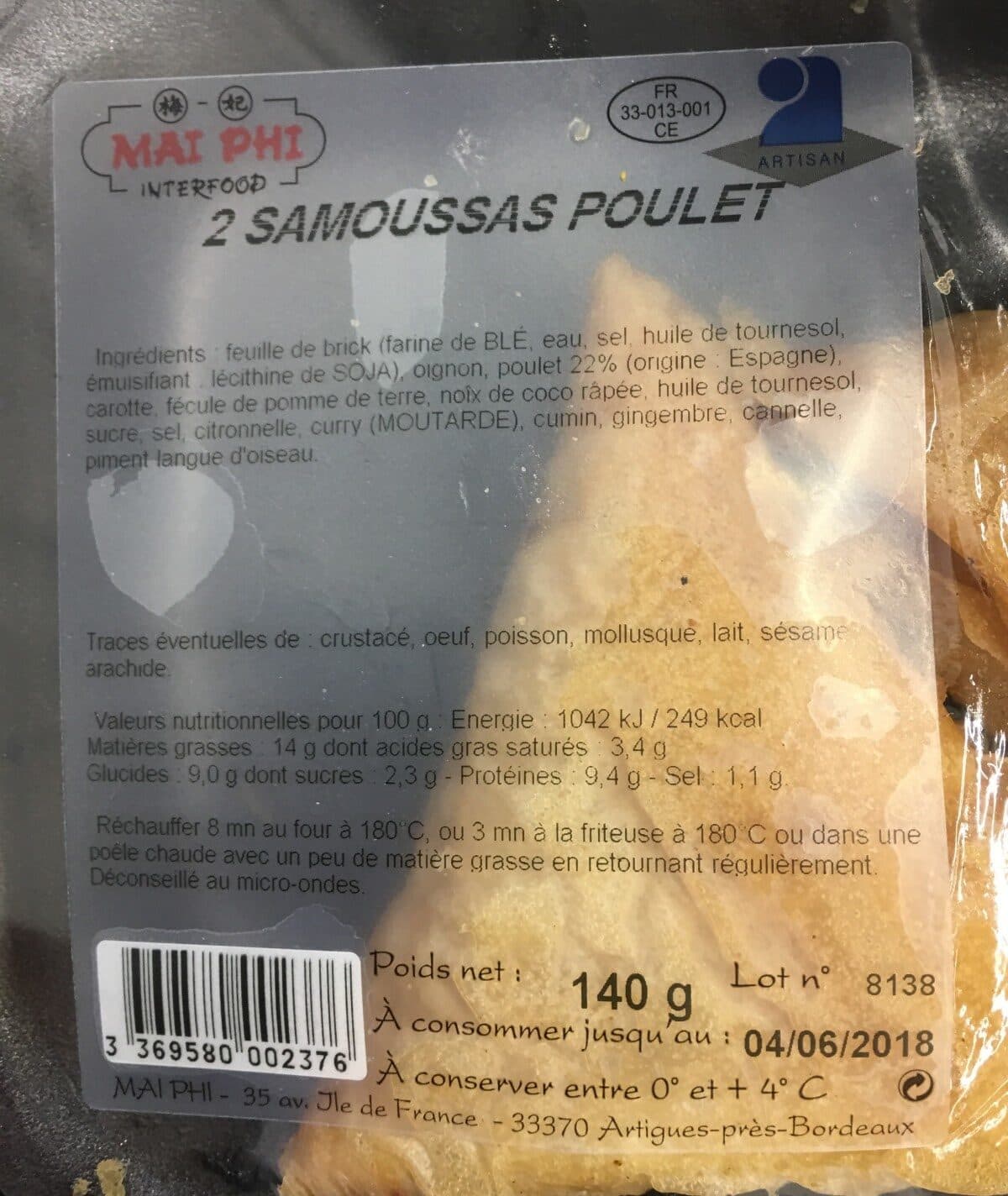 MAI PHI Samoussas poulet packshot