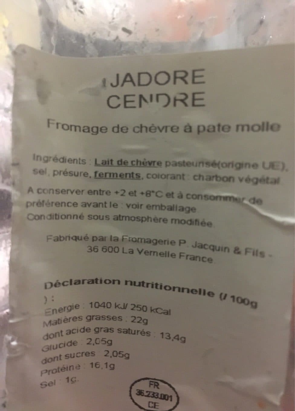 Jadore Fromage cendré packshot
