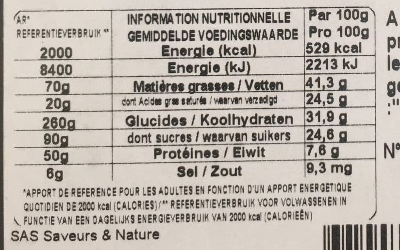 Saveurs & Nature Chocolats sans lécithine et sans huile de palme packshot
