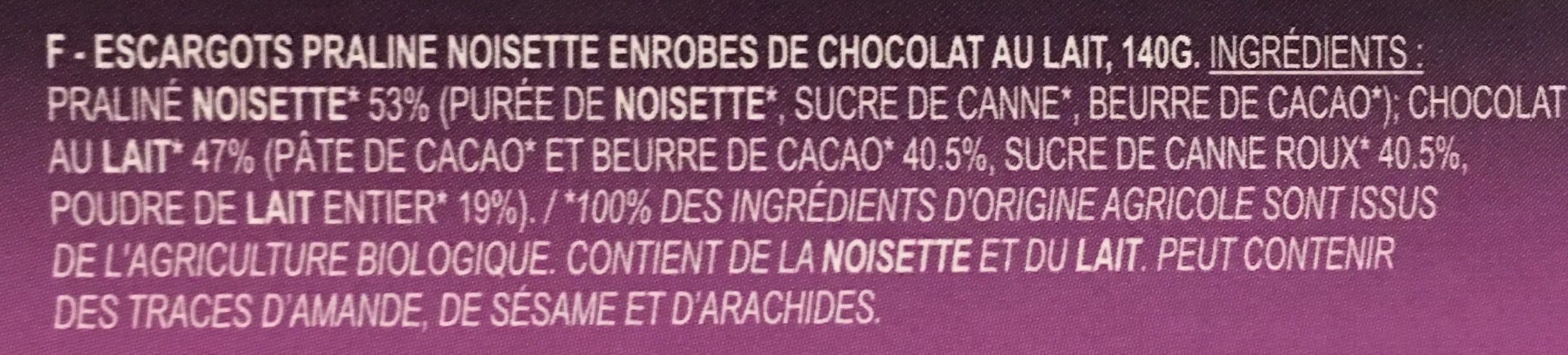 Saveurs & Nature Ballotin Escargot Choc Lait packshot