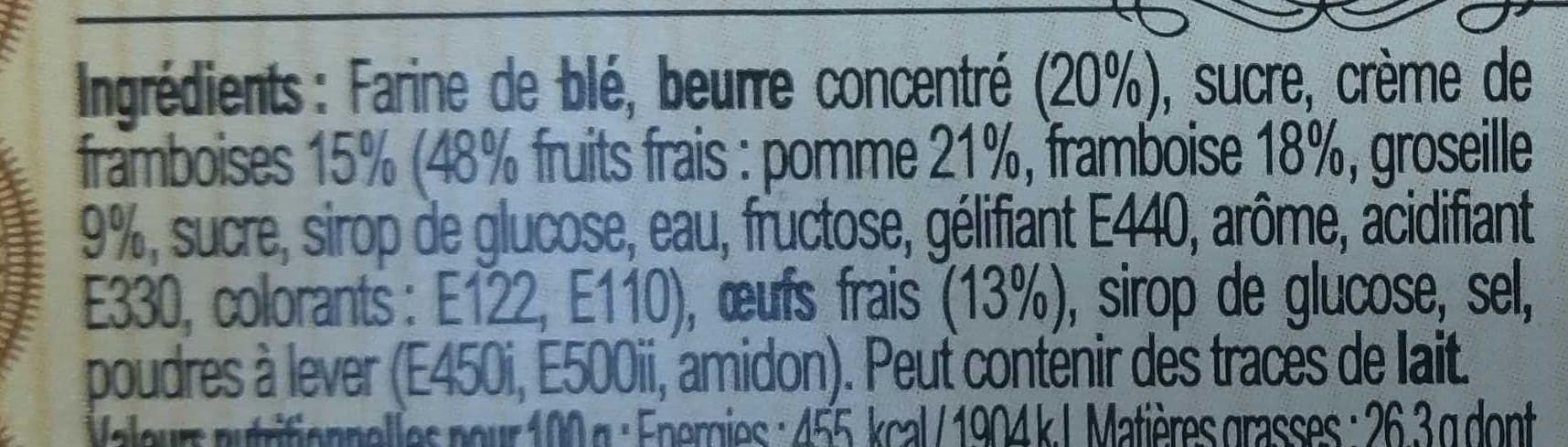 Tremven Gâteau breton Crème de Framboises packshot