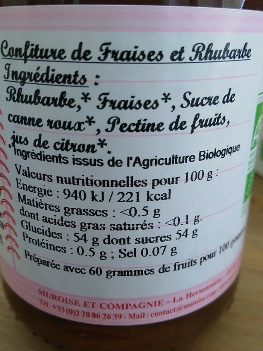 Muroise et Compagnie Ma confiture fraise rhubarbe packshot