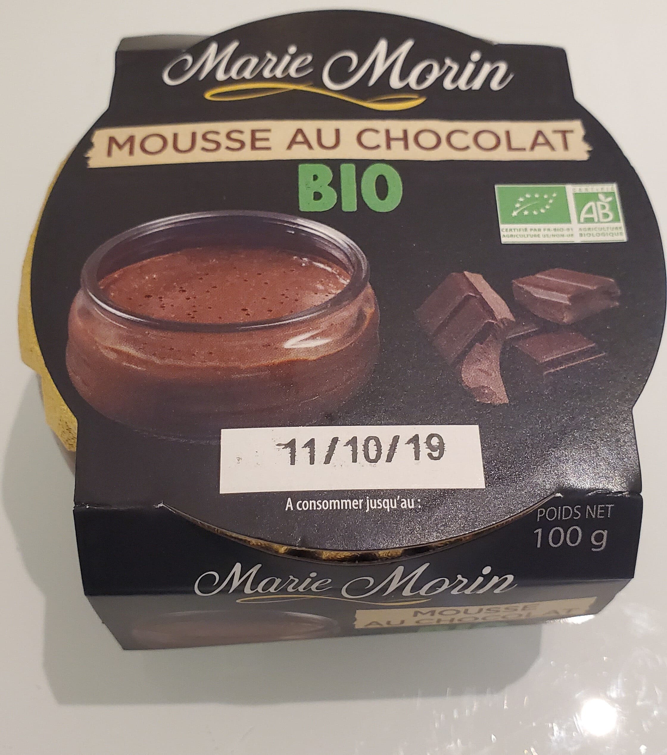 Marie Morin Mousse au chocolat bio packshot
