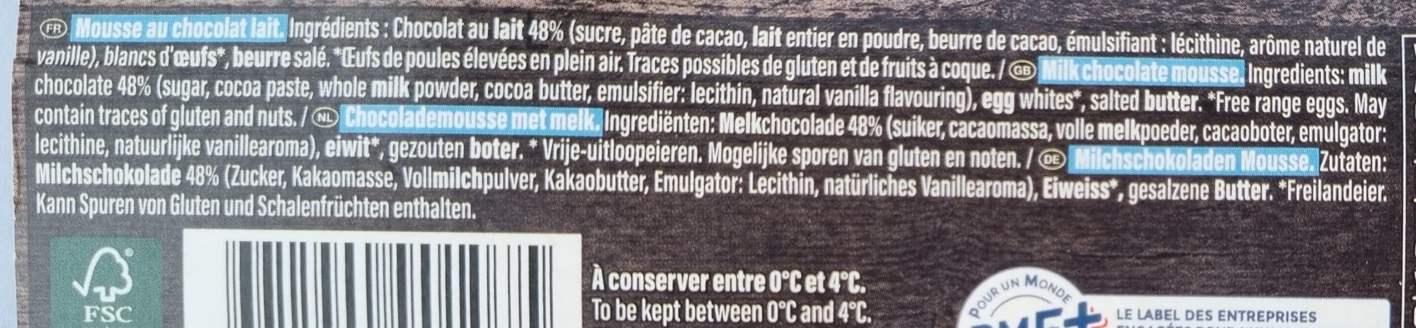 Marie Morin Mousse au chocolat au lait packshot