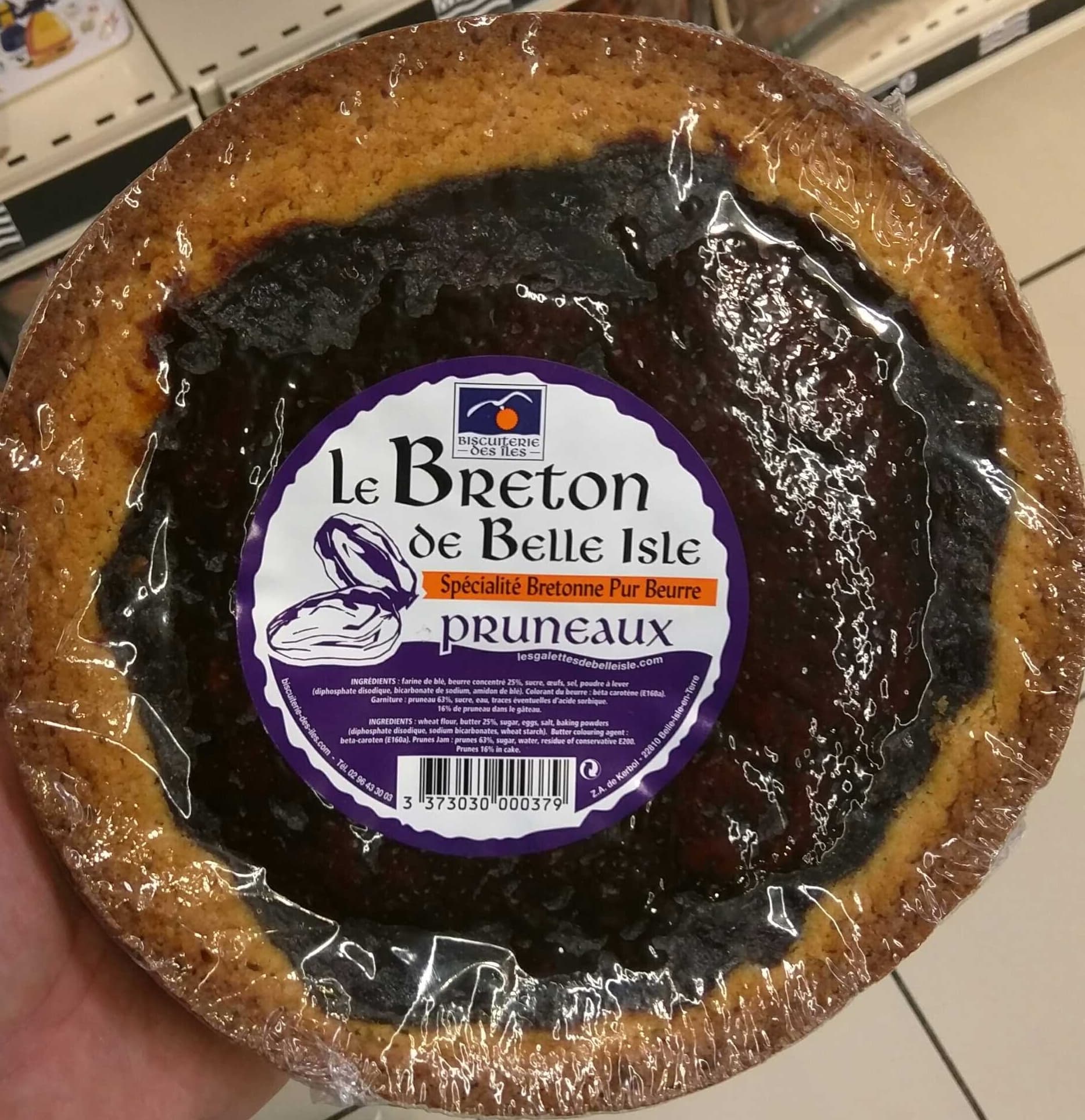 Biscuiterie des Iles Le Breton de Belle Isle Pruneaux packshot