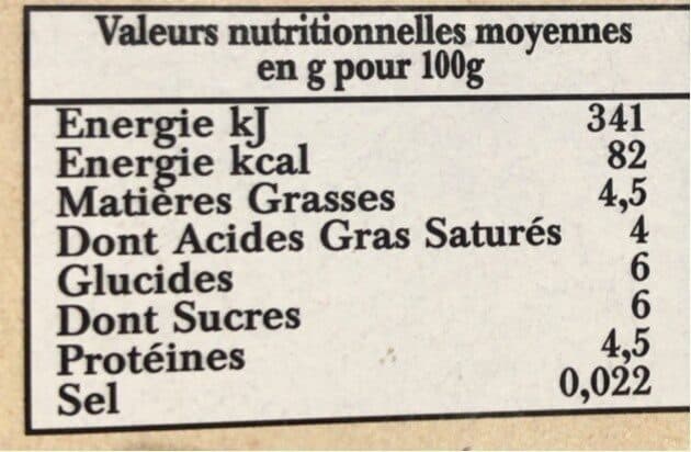 Open Food Facts Fromage blanc LA FERME DU PRIEURE, 20%MG packshot