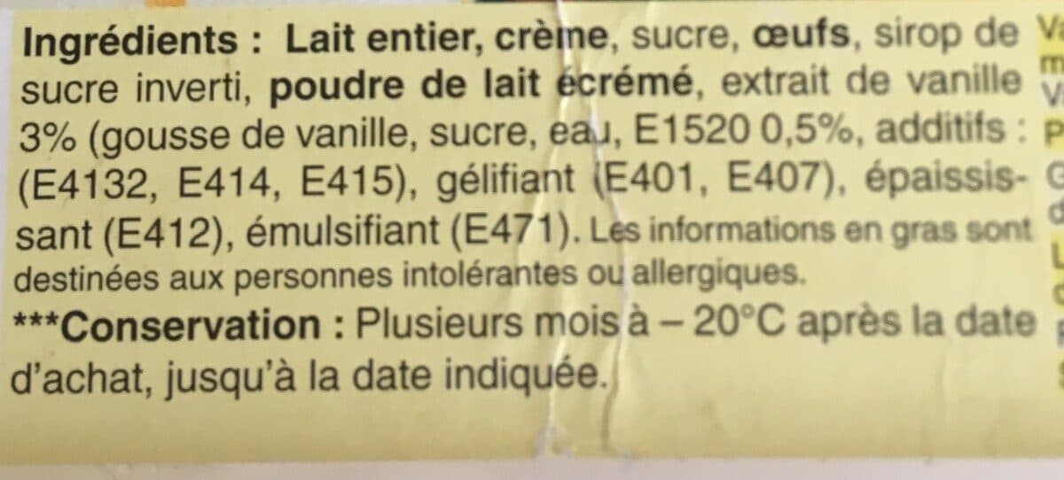 Open Food Facts Creme glacée vanille packshot