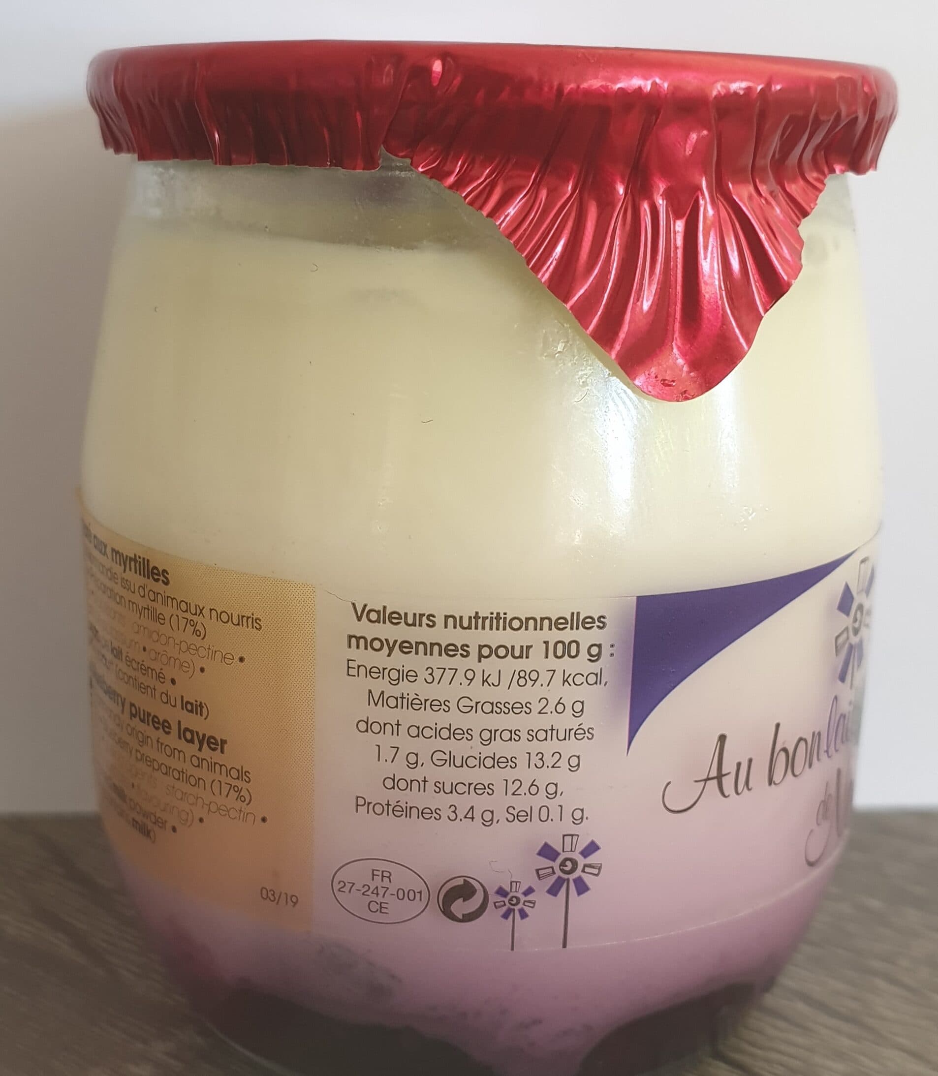 Ferme Des Peupliers Yaourt Myrtillex packshot