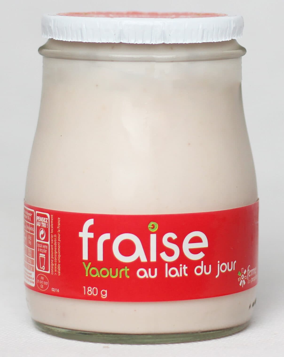 Ferme Des Peupliers Yaourt fraise au lait du jour packshot