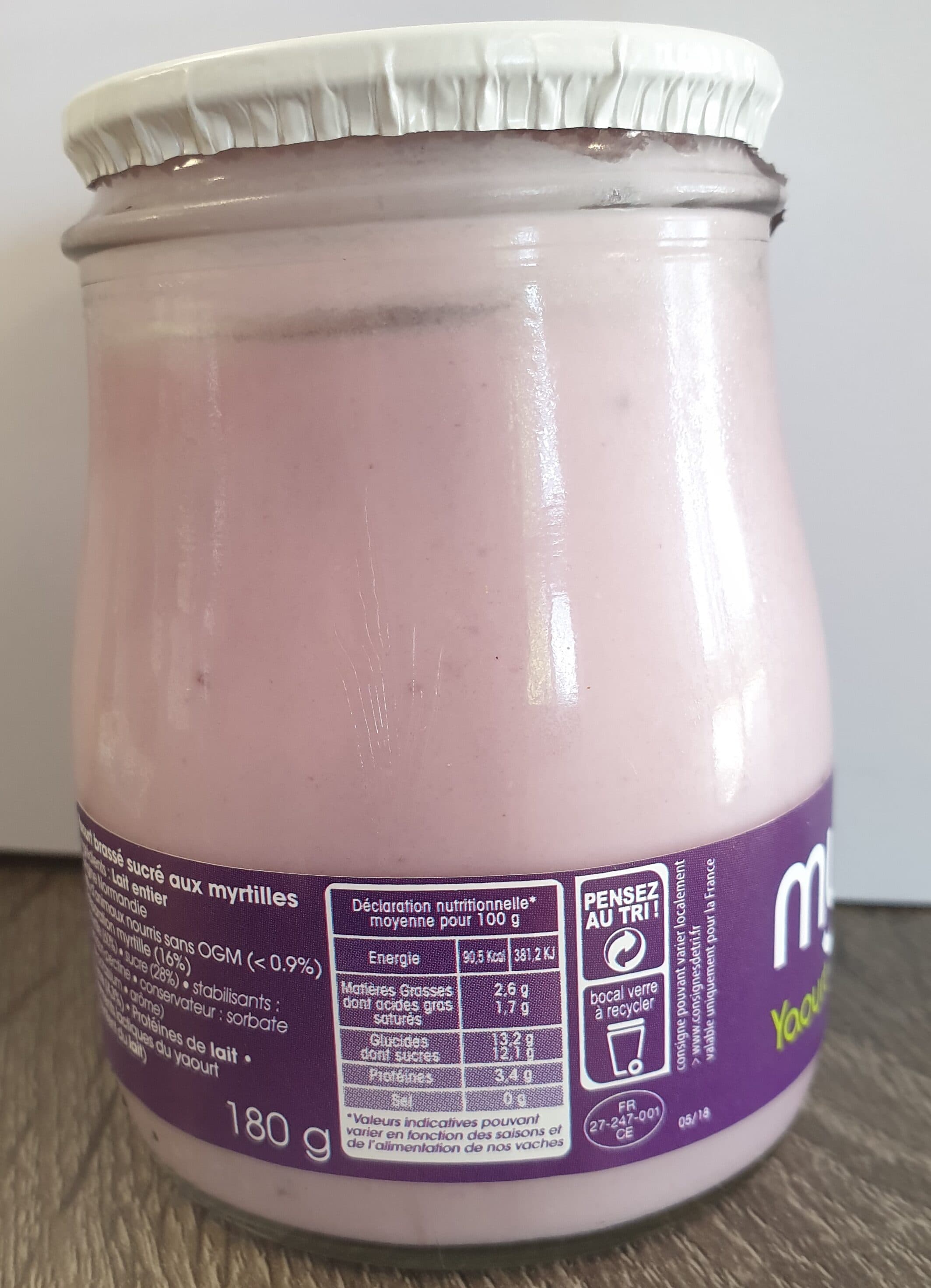 Ferme Des Peupliers Yaourt brassé Myrtille packshot
