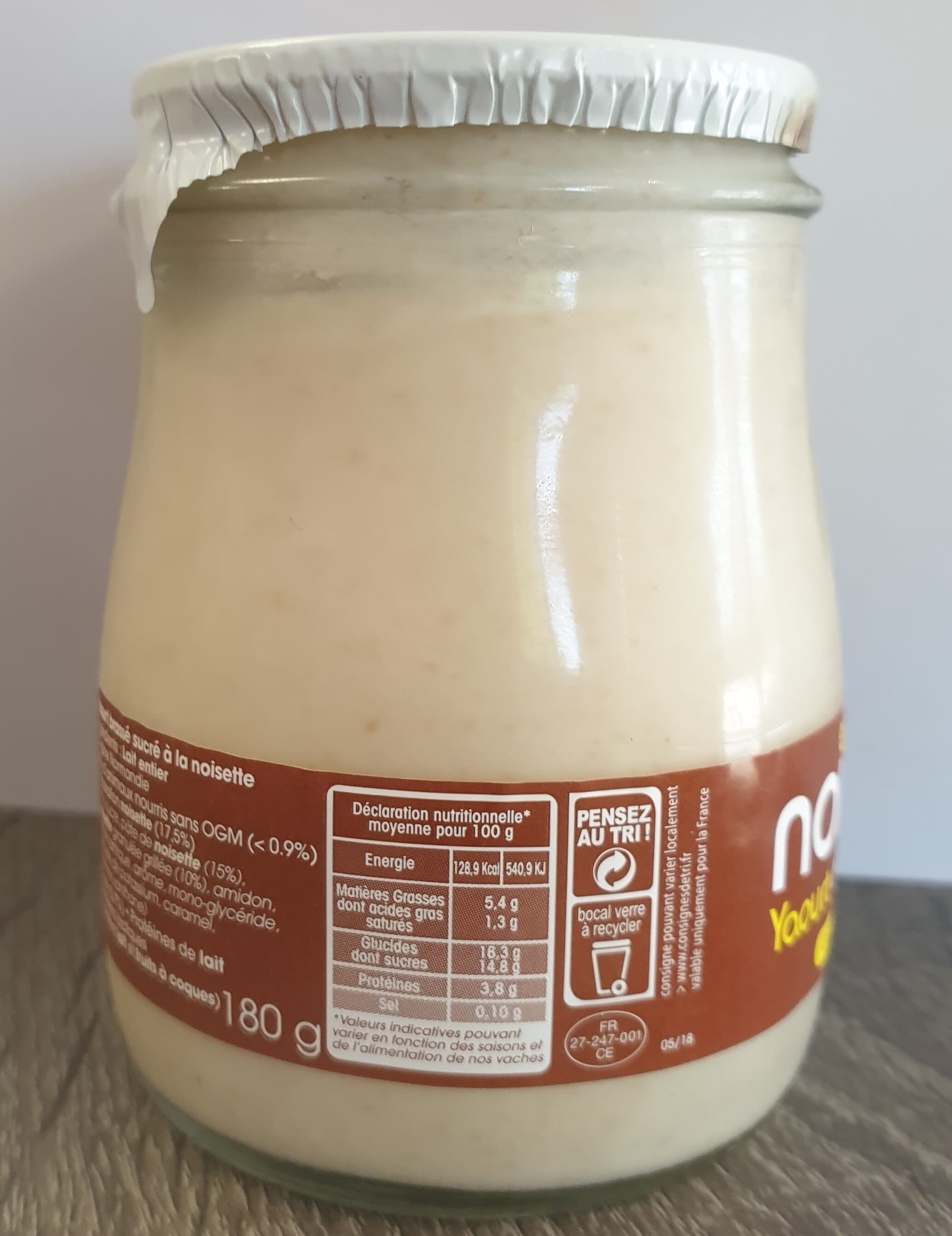 Ferme des Peupliers Yaourt au lait du jour noisette packshot